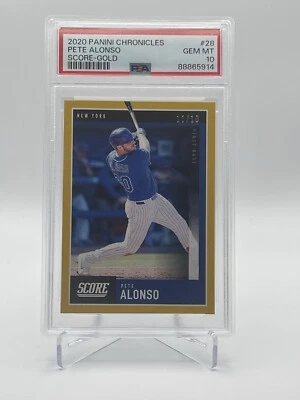 2020 Chronicles Score Gold #28 Pete Alonso 10/10 - PSA 10 - POP 1 - Image 1 of 2