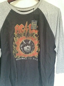 Mens Lucky Brand AC/DC Highway to Hell baseball t shirt XXL Angus young - Picture 1 of 7