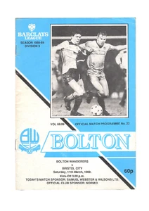 Bolton Wanderers v Bristol City 1988-1989 Division Three 11/3/1989 - Picture 1 of 2