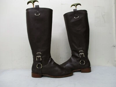 Botas de montar BANANA REPUBLIC de cuero marrón con cremallera hasta la rodilla para mujer talla 6,5 M  Foto 1 de 4