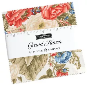 Grand Haven Moda Charm Pack 42 100% Cotton 5" Precut Quilt Squares - Picture 1 of 2