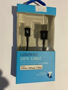 Charge & Data Sync Cable with MFI-Certified Lightning Connector x1.5m in Black. - Picture 1 of 2