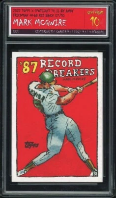 2022 Topps Spotlight By Andy Friedman #68 Mark McGwire Red Back 07/10  CCG 10 - Image 1 of 2