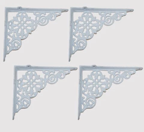 4 CAST Iron White Wall Shelf Brackets CORBELS Cover