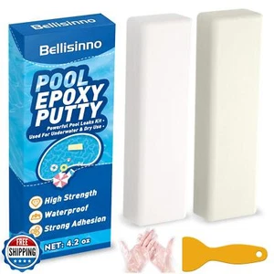 Bellisinno 4,2 oz. Masilla epoxi blanca para piscina, reparación submarina/sobre el agua de 2 partes - Imagen 1 de 5