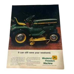 1969 John Deere Weekend Freedom Machine Original Vintage Print Ad - Picture 1 of 2
