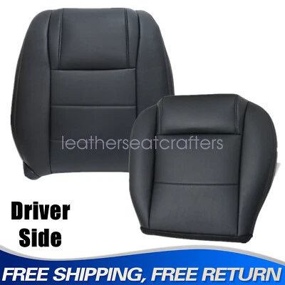 Driver Side Bottom & Back Leather Seat Cover Black For 2005-2009 Ford Mustang V6 - Изображение 1 из 4