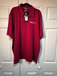 NEW XXL Cutter and Buck Dell Technology Tourn, Red w/ White Striped Golf Shirt - Picture 1 of 4