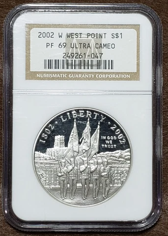 2002-W West Point Bicentennial NGC PF69 Ultra Cameo Silver Commemorative Dollar Cover