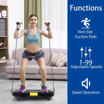 Vibration Plate Machine Crazy Fitness Massage Full Body Shaker W/Bluetooth Black - Image 1 of 4