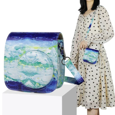 Leather Camera Bag Case Protect Cover For Fujiflim Fuji Instant Instax Mini8/9 - Image 1 of 4