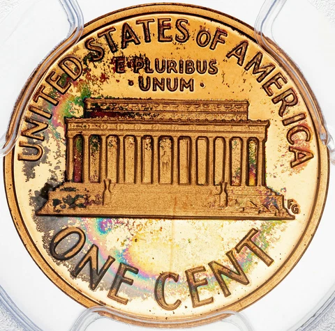 1992-S LINCOLN MEMORIAL PENNY PCGS PR69RD DCAM PROOF BU UNC TONED COLOR GEM (MR) Cover