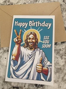 "Tarjeta de felicitación de cumpleaños See You Soon muy divertida en blanco interior 4""x6"" más pequeña" - Imagen 1 de 6