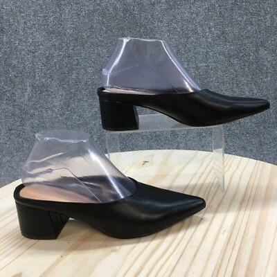 Zapatos Shoedazzle para mujer 7,5 Cleotha tacón de mula en punta negro imitación cuero sin cordones Foto 1 de 4