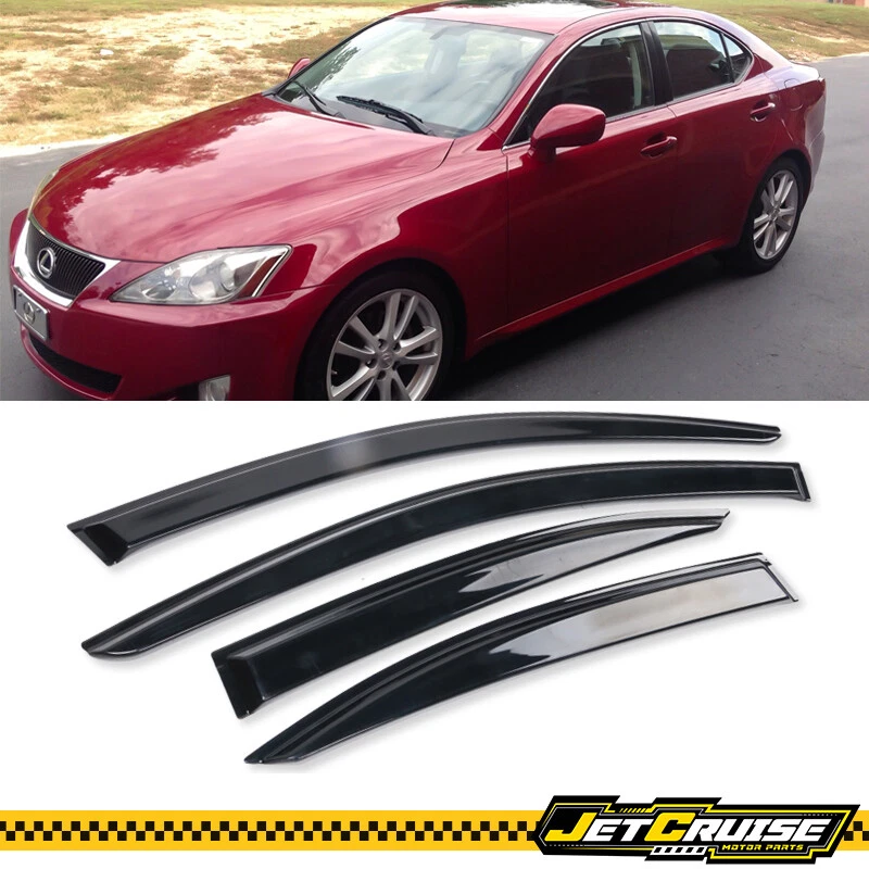 Se adapta a 06-13 Lexus IS250 IS350 08-14 IS F Viseras de ventana acrílicas Protector de lluvia solar 4 piezas Foto 1 de 4