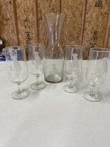 Set 4 bicchieri e caraffe da vino cippatrice RCA vintage anni 90 - Foto 1 di 7
