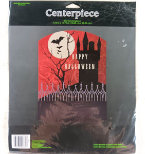 Centerpiece Happy Halloween Bats Haunted House