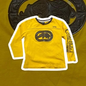 Eckō Unltd. 3D Raised Plastic Large Rhino Yellow Long Sleeve Shirt Youth Size 7 - Picture 1 of 5