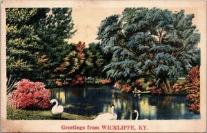 Postal de lino de saludos de Wickliffe Kentucky - Imagen 1 de 2