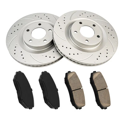 Fits 2007-2014 Ford Edge Lincoln MKX Front Drilled Brake Rotors Brake Pad - Image 1 of 4
