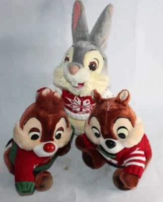 Chip 'n Dale & Thumper Christmas Plush Set - Festive Collectible Vintage Disney - Image 1 of 4