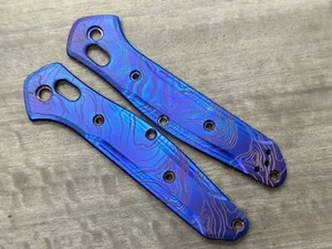 Flamed TOPO engraved Titanium Scales for Benchmade 940 Osborne - Picture 1 of 3