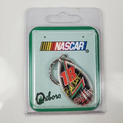 Vintage NASCAR Small Key Chain Bobby Labonte #18 Interstate Battery NOS Cover
