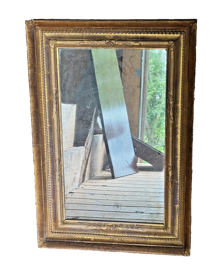 Espejo de salón antiguo federal clásico período dorado decoración fina 1810 americano Foto 1 de 4