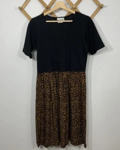 Vintage Dress 1990s Grunge Leopard Medium - Picture 1 of 9