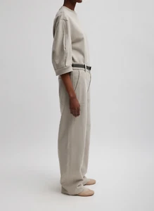 Tibi CECIL PANTS light stone Soft Peruvian Cotton Adjustable length Sz M NWT$345 - Picture 1 of 6