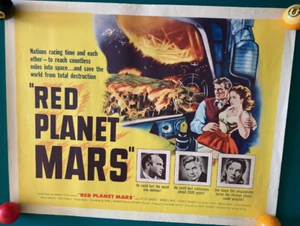 1952~RED PLANET MARS~POSTER FILM ORIGINALE~PETER GRAVES~ANDREA KING~HOLY MOLY - Foto 1 di 3