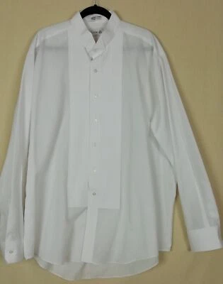 CHAPLIN Mens White Cotton Blend Long Sleeve TUXEDO Dress Shirt size 2XL (36/37) - Image 1 of 3