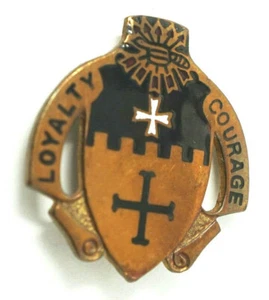 Vintage WWII Cavalry Lapel Pin Loyalty Courage 1 1/4" & 1 1/4 Meyer Pinback - Picture 1 of 2