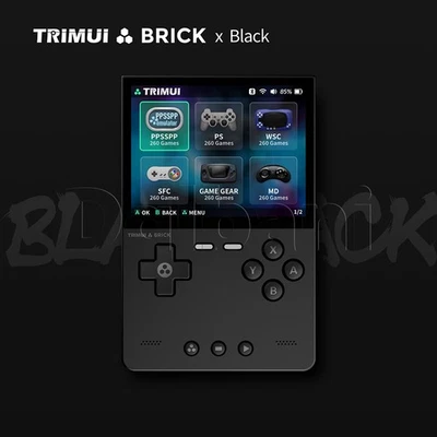 TrimUI Brick Black Open Source Handheld Game Console with 64GB - Image 1 of 4