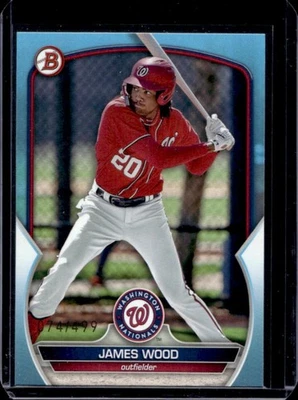2023 Bowman Draft James Wood Prospect Sky Blue #74/499 Nationals - Image 1 of 2