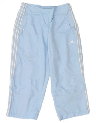 ADIDAS Womens Capri Tracksuit Trousers UK 10 Small  Blue Polyester BZ08 - Image 1 of 3