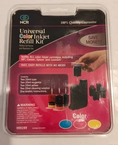 NCR Universal Inkjet 943264 Color Black Refill Kit Fast Easy Refil No Mess - Picture 1 of 5
