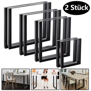 2x Tischkufen Tischgestell Tischbeine Tischuntergestell Stahl Schwarz - Bild 1 von 18