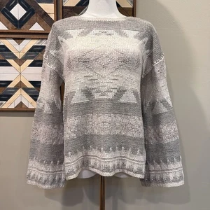 Polo Ralph Lauren Aztec Wool Metallic Chunky Knit Sweater Small - Picture 1 of 12