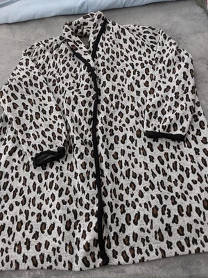 Suéter Calvin Klein Mujer 2X Estampado Animal Frente Abierto Cárdigan Chaqueta Guepardo Foto 1 de 4