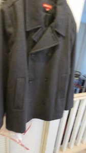 Merona NEW Mens DarkGray Double Breasted Peacoat Jacket Winter Coat, SizeXXL - Picture 1 of 6