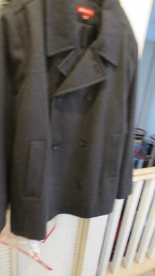 Merona NEW Mens DarkGray Double Breasted Peacoat Jacket Winter Coat, SizeXXL - Image 1 of 4