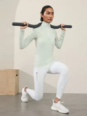 Athleta S Small Flurry Half Zip Mock Neck Top Glacier NEW! #793447 - Image 1 of 4