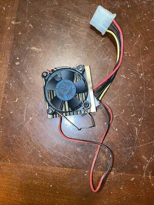 Black 54 X 51mm Processor Heat Sink With Fan 4 Pin Molex Power Cable Connector - Image 1 of 2