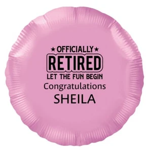 Personalised Retirement Balloon, 18" Round Heart Shape, Air Helium, Custom 078 - Picture 1 of 31