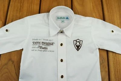 ISAR-TRACHTEN Kinder Trachtenhemd weiß Gr. 80-176 Oktoberfest Trachten Hemd Kinderhemd Jungen