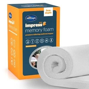 Silentnight Impress Memory Foam Mattress Topper 5cm Orthopaedic Non Allergenic - Picture 1 of 9