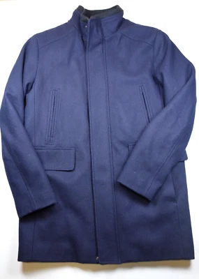 Chaqueta Abrigo CALVIN KLEIN Para Hombre Azul Mezcla Lana Cremallera y Botón Nueva Sin Etiquetas Pequeña Foto 1 de 4