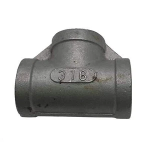 Circular Threaded Tee Female 316 Stainless Steel 3/4" - Picture 1 of 6