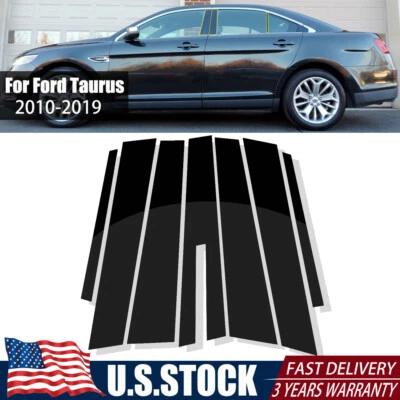 Kit de molduras de puerta postes de pilar de ventana negros para piano de EE. UU. para Ford Taurus 2010-2019 Foto 1 de 4